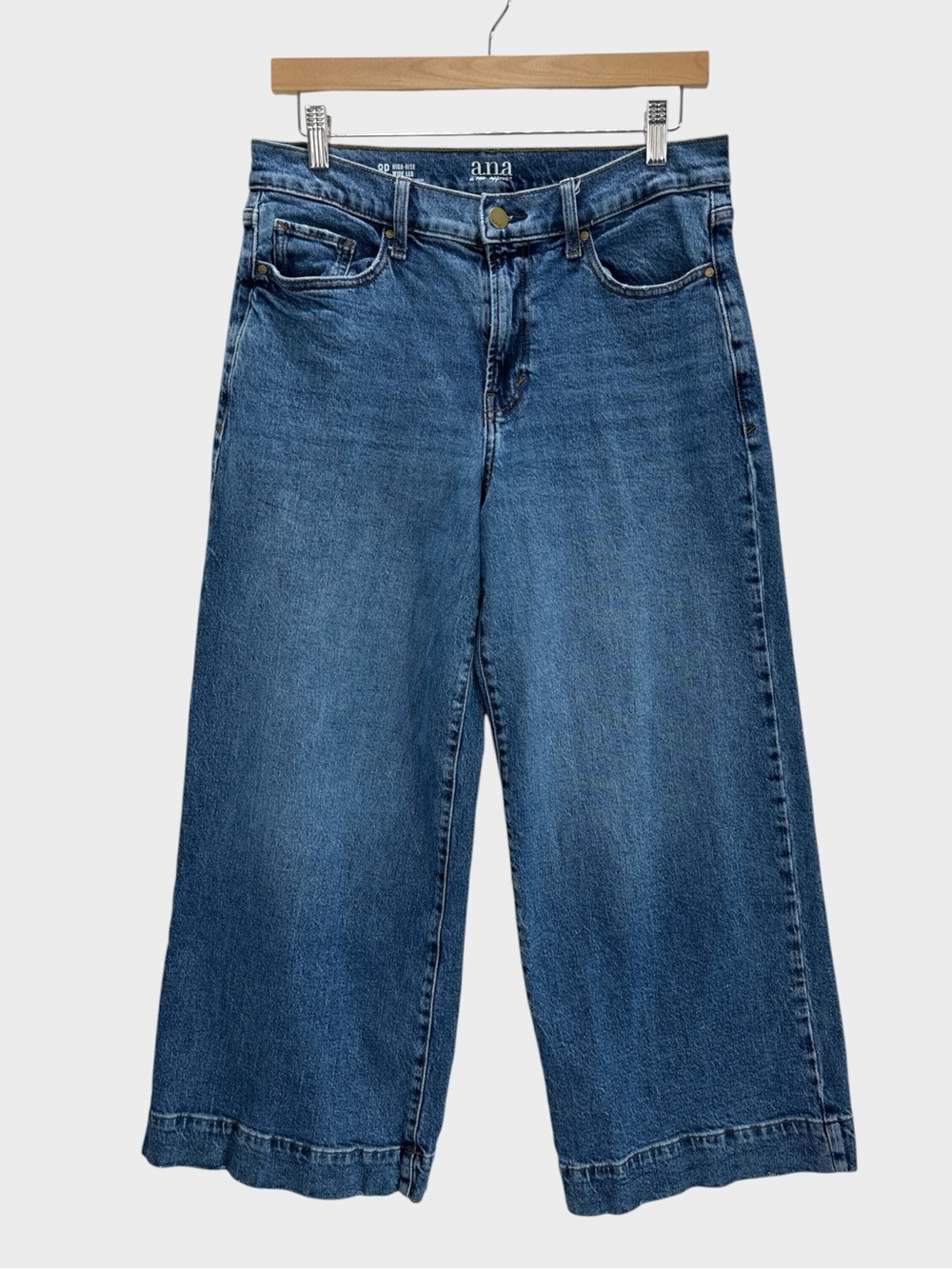 ANA High Rise Wide Leg Jeans Medium Wash Denim Normcore Petite 8P